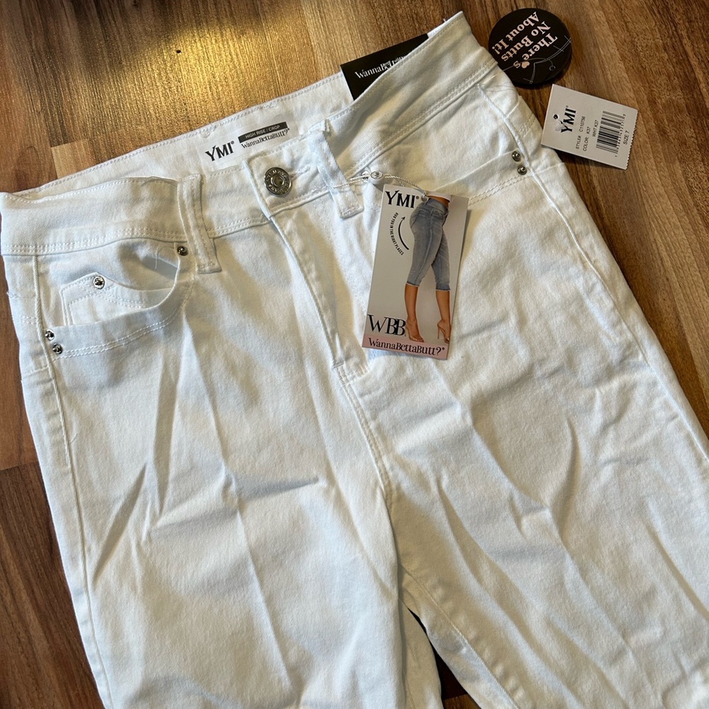 YMI WBB WHITE JEAN CAPRIS SIZE 7